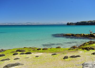 Spanien, Tarifa mit Blick über die 14 km breite Straße von Gibraltar nach Afrika (Marokko)JPG