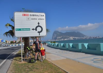 Spanien, die letzten Meter vor dem Grenzübergang von La Linea de la Conception nach Gibraltar (UK)
